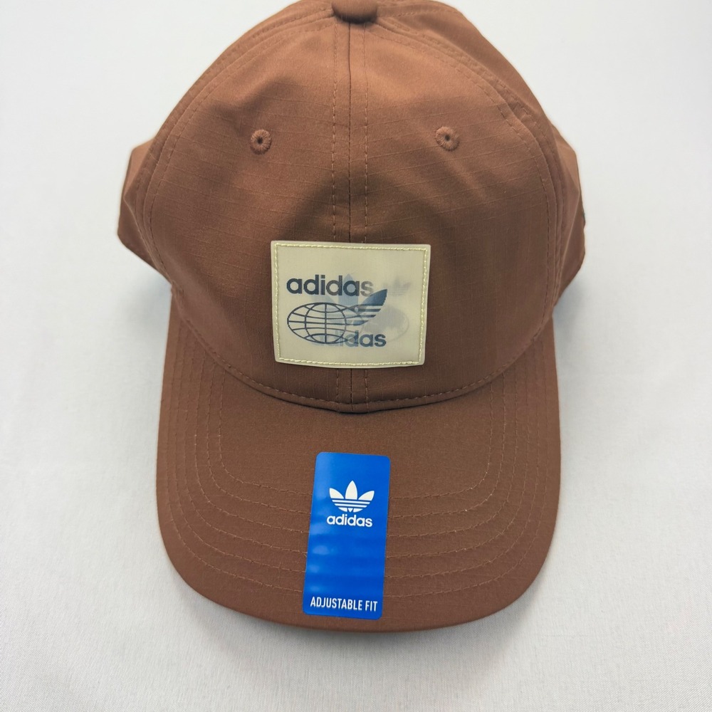 Adidas Lenticular Strapback Hat Men OSFM Brown IU9172 Ripstop Adjustable‎ Cap